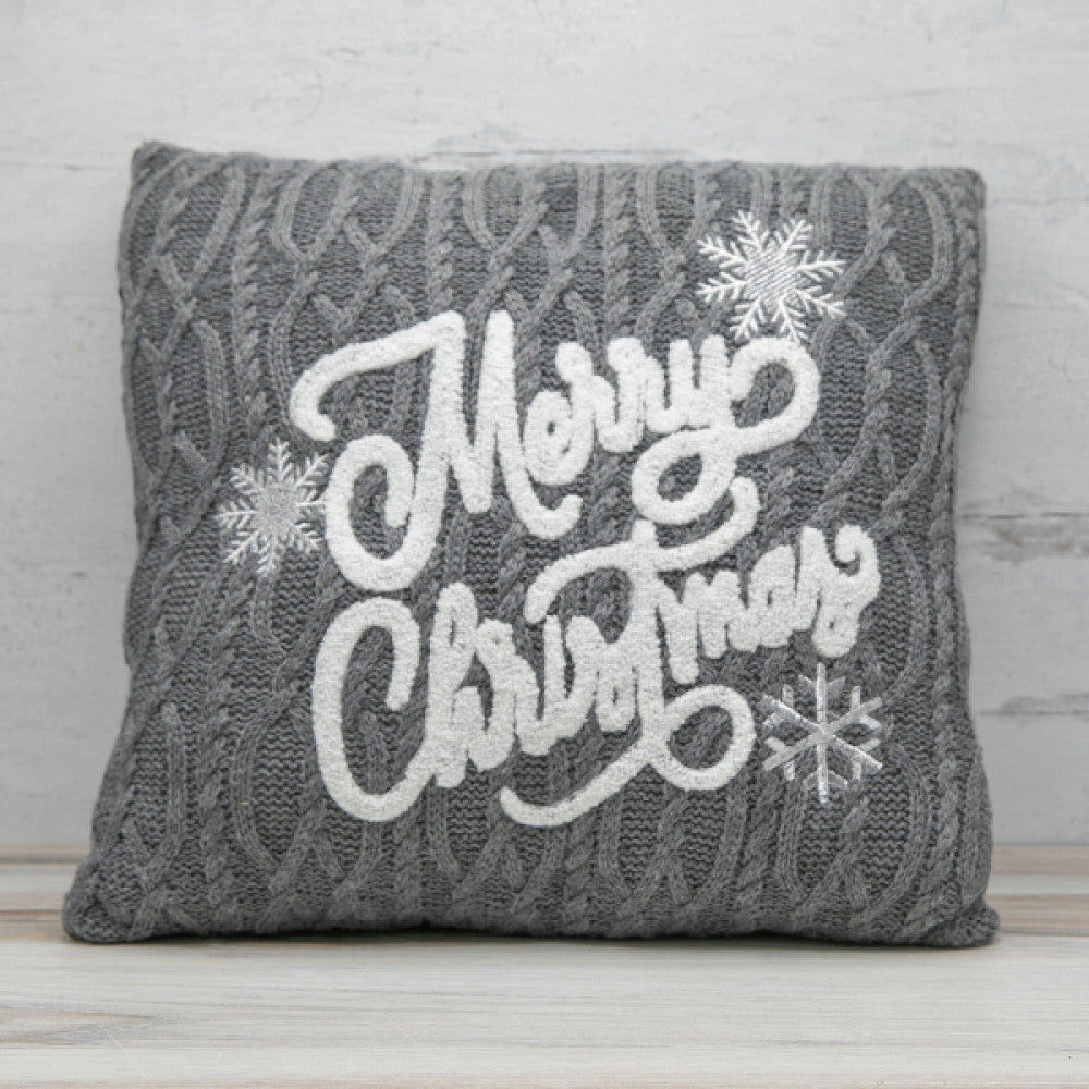 Cozy Merry Christmas Knit Pillow