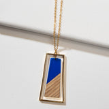 Blue & Gold Trapezoid Necklace