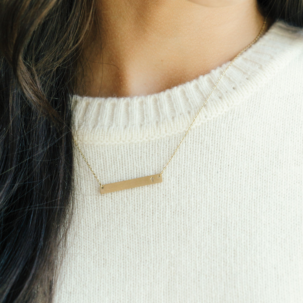 Faith Cross Bar Necklace