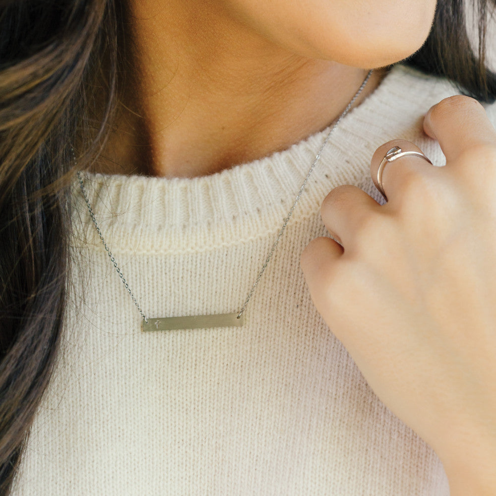Faith Cross Bar Necklace