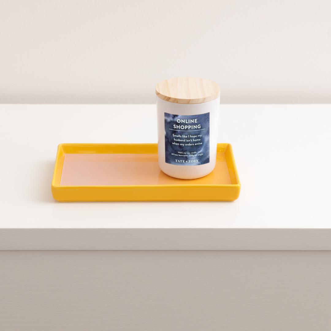 Ombre Sunset Yellow Trinket Tray